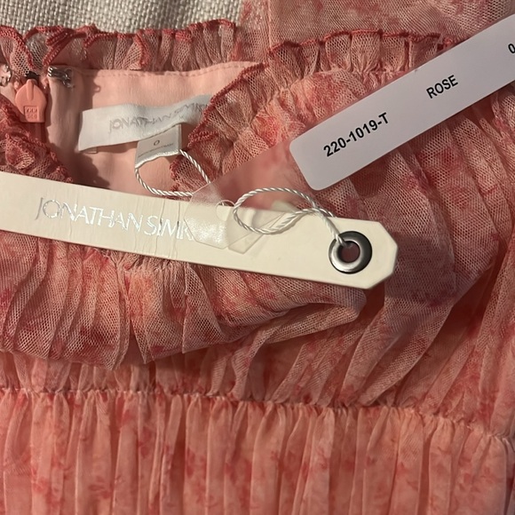 Jonathan Simkhai Delilah Pink Tulle Floral Tiered Mini Dress - Picture 7 of 7